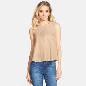 CHLOE K Faux Suede Tank Top